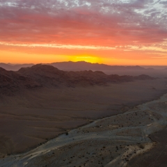 Namibia Drone DJI Mavic Pro 2 Over Hoodia Lodge Sunset Dry Riverbed