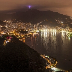 Night Rio de Janeiro Panorma Sugarloaf
