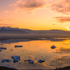Iceland Jokulsarlon Ice Lagoon Sunset Panorama.jpg