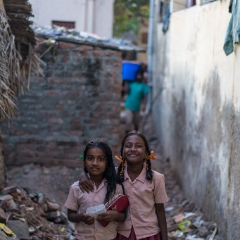 Girls Heading Home Chennai India
