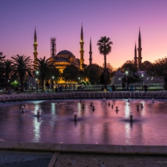 Istanbul Blue Mosque Dusk