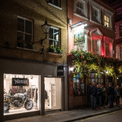 Norton Motorcyles and a Pub at Night in London