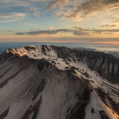 Aerial Mount St Helens Crater Edge Details