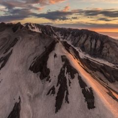 Aerial Mount St Helens Crater Light Edge