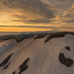 Aerial Mount St Helens Crater Ski Trails