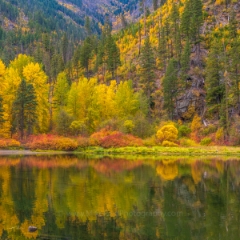 Northwest Fall Colors Reflection Calm Waters