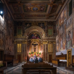 Rome Evening Worship Nuns Frescoes