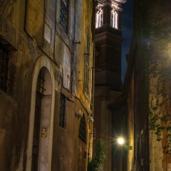 Rome Night Streets Lights