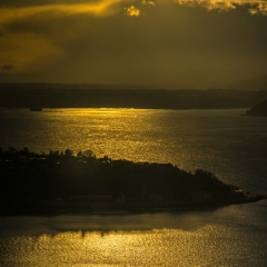 Seattle Photography Golden Sunset tug