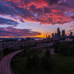 Seattle Sunset From Rizal Fuji GFX50s