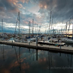 Shilshole Marina Reflection Sunset Clouds