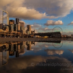 Seattle Pier Reflection Skies