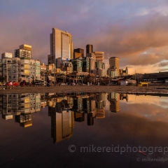 Seattle Pier Skies Reflection