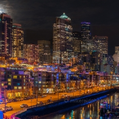 Seattle Skyline Moonrise Pier 66