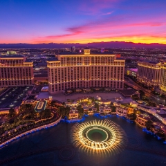 Vegas Photography Bellagio Fountains Sunset