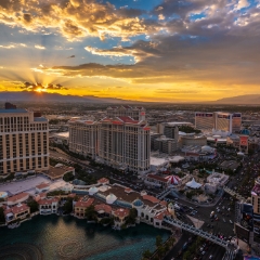 Vegas Photography Bellagio Sunset Sunstar