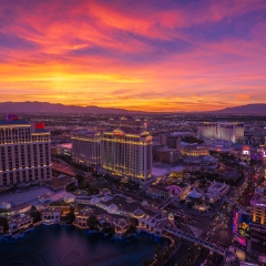 Vegas Photography Sunset Sun Pillar North Strip View
