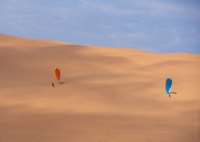 Namibia Photography Parasailers Above the Dunes