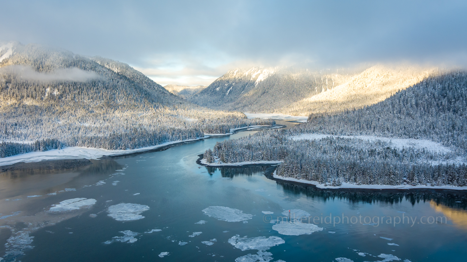 Petersburg Alaska Aerial Winter Path to Petersburg Creek.jpg 