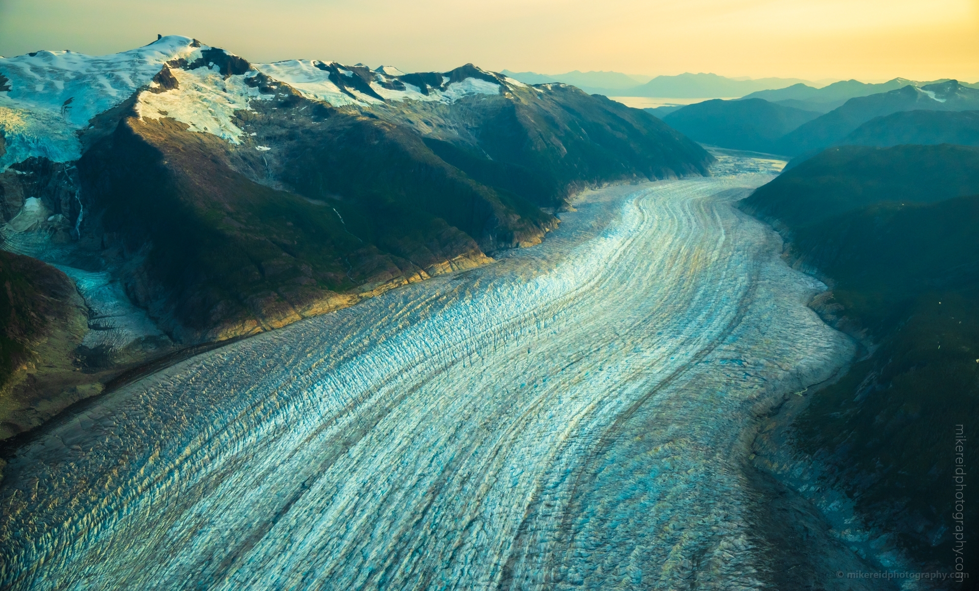 Aerial Baird Glacier Frozen Roads of Ice