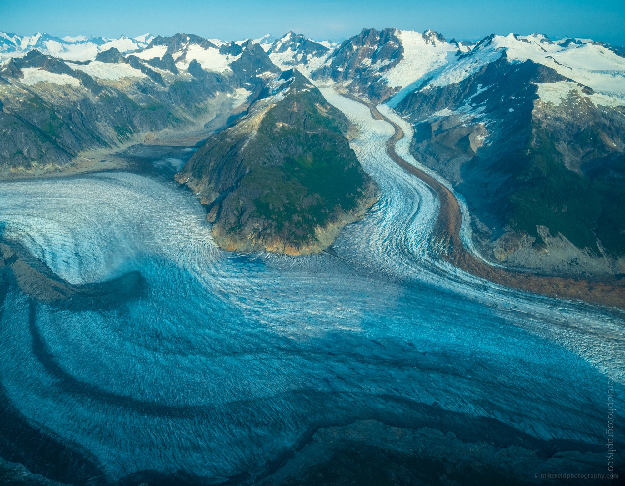 Aerial Baird Glacier Roads of Ice