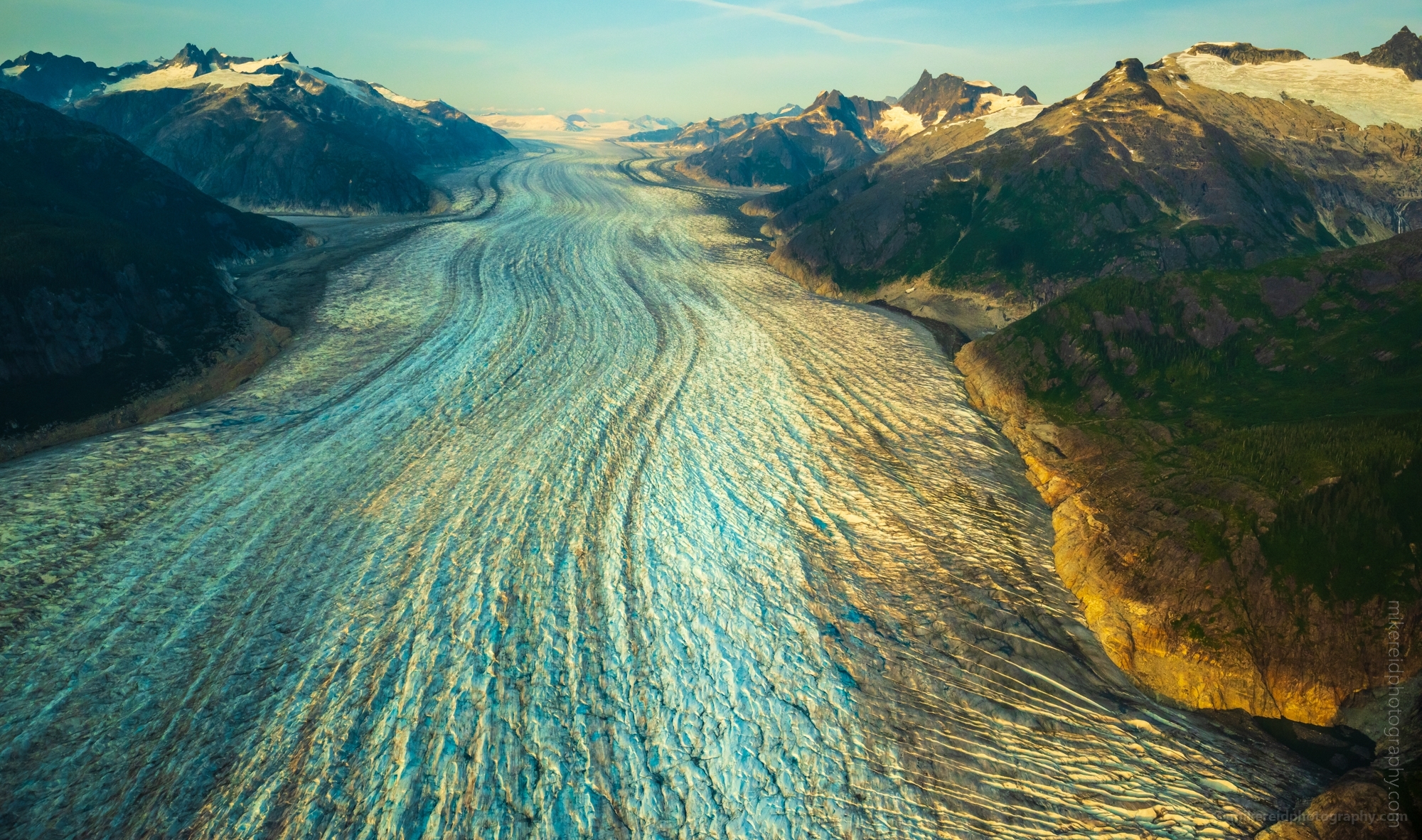 Alaska Aerial Photography Blue Glacier Ice