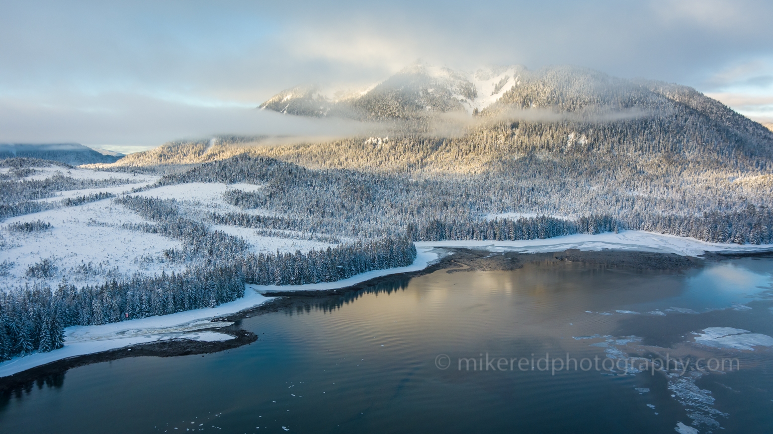Petersburg Alaska  Aerial Winter Snowscape