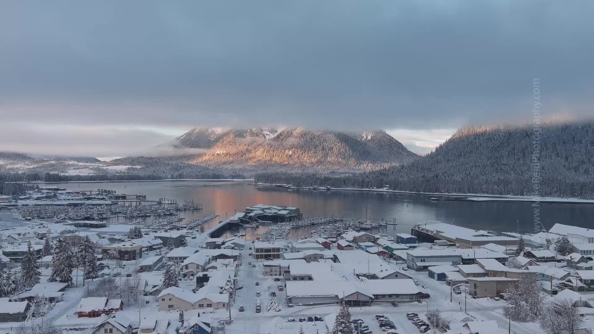 Petersburg Alaska Aerial Drone Video Dec27 TW