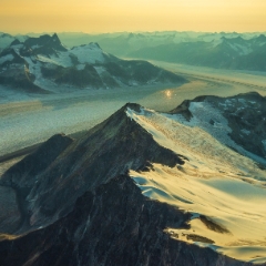 Aerial Baird Glacier Dusk Light.jpg To order a print please email me at  Mike Reid Photography : alaska, frontier, glacier, sound, le conte glacier, petersburg, southeast alaska, landscape, goats, norway, vikings, sons of norway