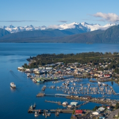 Aerial Petersburg Alaska Sunny Day.jpg To order a print please email me at  Mike Reid Photography : alaska, frontier, glacier, sound, le conte glacier, petersburg, southeast alaska, landscape, goats, norway, vikings, sons of norway