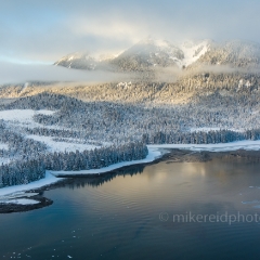 Petersburg Alaska  Aerial Winter Snowscape.jpg To order a print please email me at  Mike Reid Photography : alaska, frontier, glacier, sound, le conte glacier, petersburg, southeast alaska, landscape, goats, norway, vikings, sons of norway, snow, winter, marina, aerial photography, drone photography