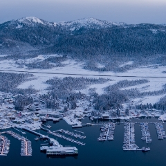 #Petersburg #Alaska Aerial Winter Town Panorama