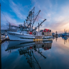Petersburg Alaska Fishing Boat Reflection.jpg To order a print please email me at  Mike Reid Photography : alaska, frontier, glacier, sound, le conte glacier, petersburg, southeast alaska, landscape, goats, norway, vikings, sons of norway