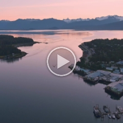 Petersburg Alaska Sunrise Aerial Video.mp4