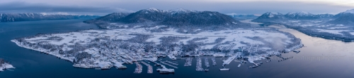 #Petersburg #Alaska Aerial Winter Town Panorama