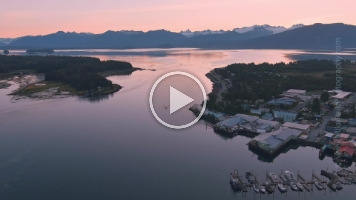 Petersburg Alaska Sunrise Aerial Video.mp4