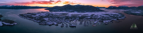 Petersburg Alaska Sunrise Town Panorama Aerial.jpeg