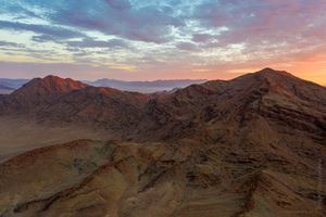 Namibia Drone DJI Mavic Pro 2 Over Hoodia Lodge Sunset Peaks