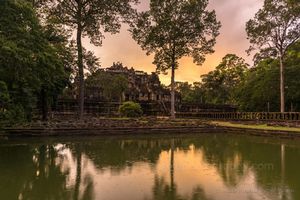 Cambodia Preah Khan Sunset Light