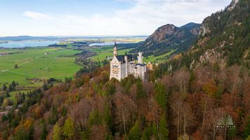 Aerial Castle Neuschwanstein Fall Colors 3