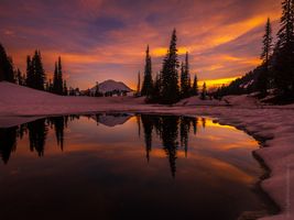 Mount Rainier Photography Lake Tipsoo Sunset Reflection.jpg The Naches Loop, east of Mount Rainier has several reflective lakes and tarns, as well as an abundance of summer wildflowers. Once the snow is gone, I cant seem...