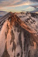 Aerial Mount St Helens Crater Edge Closeup