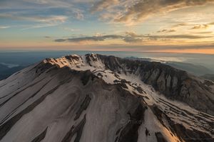 Aerial Mount St Helens Crater Edge Details