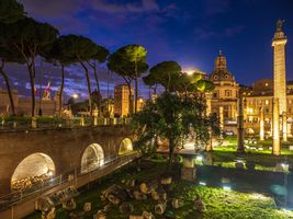 Rome Foro Romano Night Trees