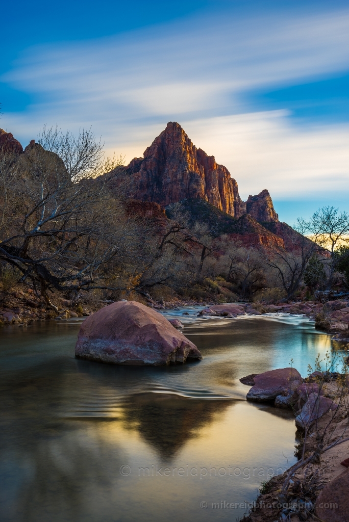 Zion Photography The Watchman Sunset Reflection
