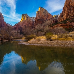 Zion Photography Patriarchs River Reflection.jpg