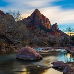 Zion Photography The Watchman Sunset Reflection.jpg
