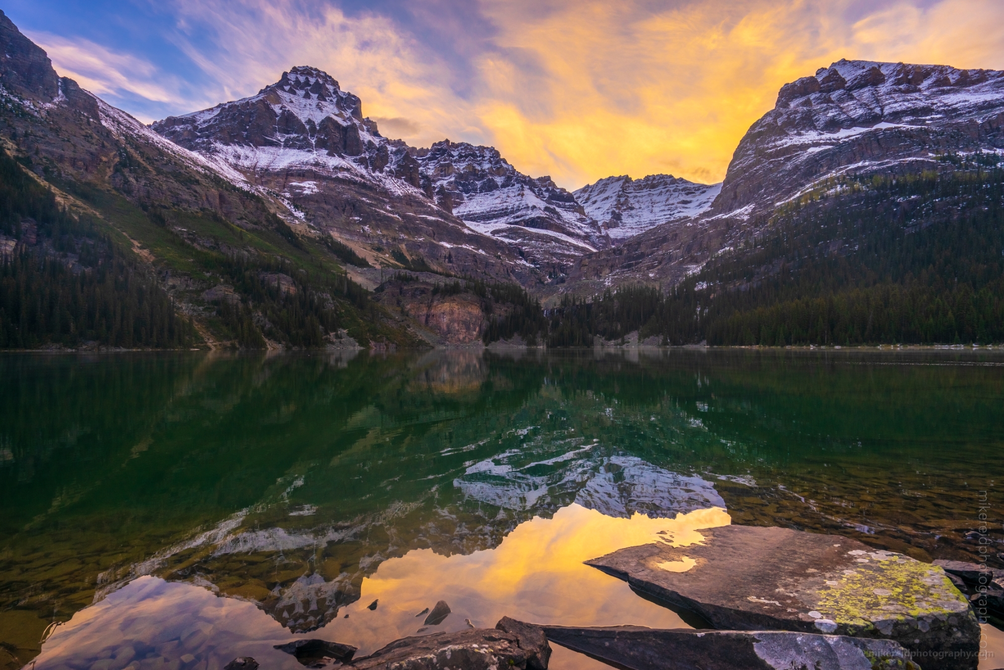 Canadian Rockies Lake OHara Mount Huber Sunrise Reflection