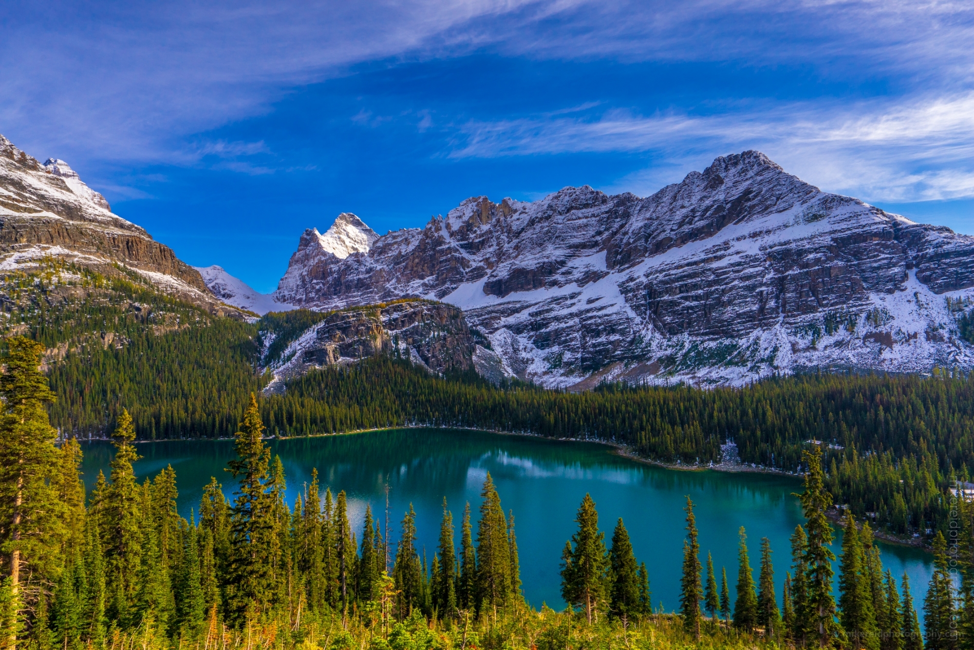 Canadian Rockies Lake OHara Snow Dusted Mount Schaffer
