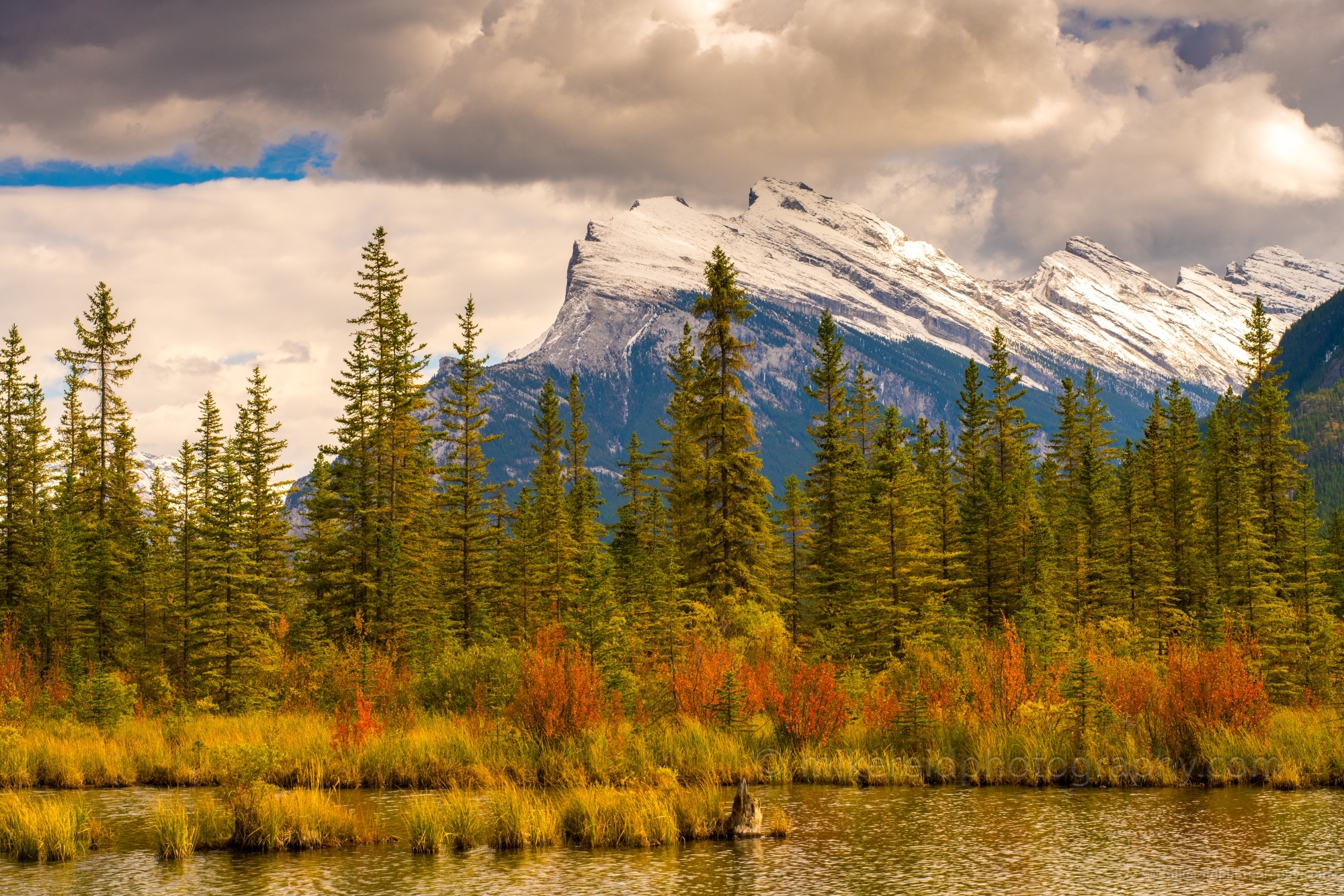 Canadian Rockies Mount Rundle Fall Colors